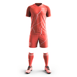 Uniforme de Fútbol Color Verde Azulado, Conjunto de Camiseta y Pantalones Cortos con Gráficos de Rayos, Ropa Deportiva para Equipo, Ropa de Entrenamiento - Product Image 2