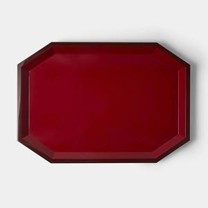 Vente en gros de plateau de laque octogonale rouge personnalisé plateau de service décoratif fait main brillant pour le salon ou la table à manger - Product Image 5