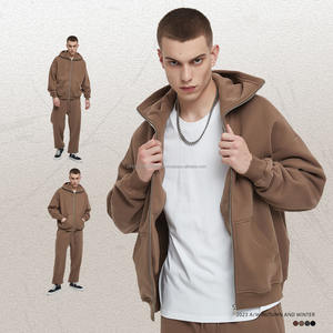 Sweat à capuche zippé personnalisé de haute qualité, poids lourd, super doux, 360 GSM, 52% coton, 48% polyester, AR2595 - Product Image 1