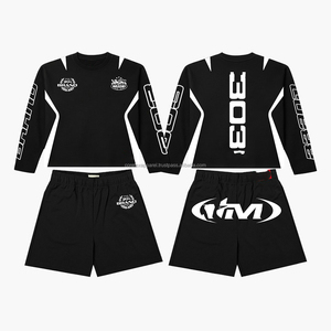 Custom 100% Cotton Oversized Women's Custom Ribbed Cotton <b>T</b>-Shirt Shorts Set Casual Two-Piece Summer Outfit for Gym Lounge - Product Image 3