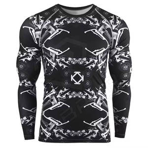 Alta calidad impreso colorido manga larga hombres MMA Rush Guard calidad superior MMA Fitness hombres Rush Guards - Product Image 2