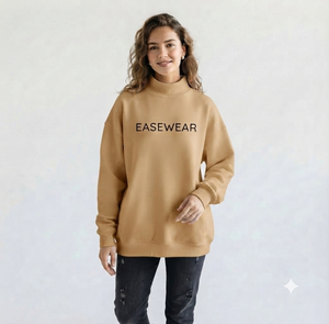 เสื้อสเวตเชิ้ตคอเต่าทรงโอเวอร์ไซส์สำหรับผู้หญิง คุณภาพสูง ผลิตตามสั่ง เนื้อผ้านุ่ม สวมใส่สบาย เหมาะสำหรับฤดูใบไม้ร่วงและฤดูหนาว สไตล์ลำลอง - Product Image 1