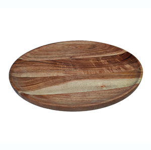 Assiette de service en bois d'acacia faite à la main, fournisseur de quantité en gros finie en bois naturel à un prix raisonnable - Product Image 3