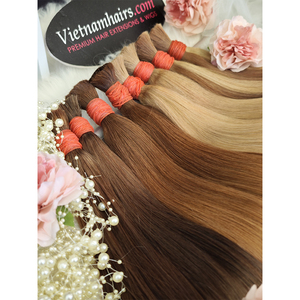 Máquina de cabello humano Remy 100% hecha en Vietnam, doble trama, cutícula alineada, extensiones de cabello virgen, grado superior, recto Natural Premium - Product Image 6