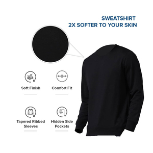 2025 nuevo diseño OEM poliéster/algodón pulóver sudaderas Color sólido logotipo personalizado bordado hombres otoño liso teñido - Product Image 5