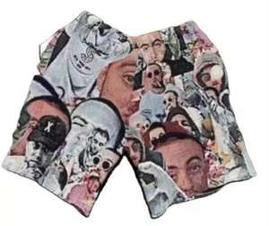 Shorts en tissu jacquard en coton personnalisés avec logo Hip Hop Streetwear pour hommes - Product Image 5