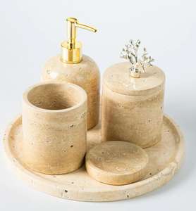 Juego de Baño de Resina de Diseño de Lujo de Cuatro Piezas de la Mejor Calidad para Uso Diario en el Hogar y Hoteles, Característica Sostenible, ARTESANÍA ATEMPORAL TC-570 - Product Image 3