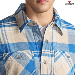 Custom Logo Knitted Solid Quick Dry Regular Fit Sports Breathable Casual Long Sleeve Running <b>Men</b> <b>Flannel</b> <b>Shirt</b> - Product Image 5