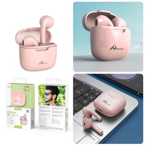 Home Digitalome Écouteurs TWS roses EP-027-2 sans fil pour casque de jeu intra-auriculaire Bluetooth avec microphone pour utilisation sur téléphone portable - Product Image 3