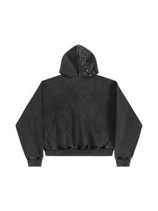 Vente en gros de sweats à capuche zippés en strass pour femmes et hommes, vestes décontractées à capuche OEM unisexe, sweats à capuche amples en cristal Y2K avec poches en strass - Product Image 2