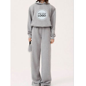 Men 's Women Couple Casual Tracksuit Hooded Full Zip <b>Elastic</b> <b>Waistband</b> Sweatsuit Set - Product Image 3