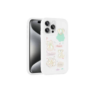 Funda Protectora Trasera Premium Netzy para iPhone 15 Pro Max, Carcasa de Silicona con Figura en Relieve Brillante, Color Blanco con Electrochapado - Product Image 1