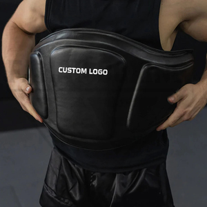 Protection abdominale en cuir durable et légère pour le MMA, la boxe, le Muay Thai, avec soutien lombaire et bandes de maintien pour les poignets. - Product Image 2