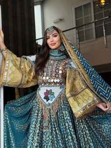 Vestido de Fiesta Afgano de Último Diseño en Tallas Personalizadas, Vestido Anarkali de Lino Satinado Vintage Tribal Kuchi con Lentejuelas para Mujer, Vestido Moderno para Chicas - Product Image 5