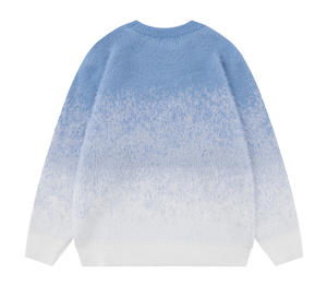 Sweat-shirt en mohair de haute qualité, pull d'hiver chaud en mohair, sweat-shirts, tricot jacquard coloré et duveteux en mohair - Product Image 2