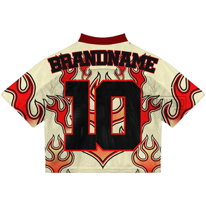 เสื้อฟุตบอลย้อนยุคบ็อกซี่โอเวอร์ไซส์พรีเมี่ยมสั่งพิมพ์โลโก้ได้ตามต้องการเสื้อยืดอเมริกันฟุตบอล100% ใส่ได้ทั้งชายและหญิงผ้าฝ้าย - Product Image 4