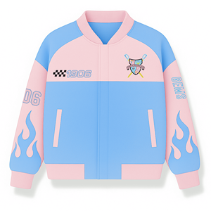 แจ็กเก็ตแข่งรถแกมม่า Phi Delta พร้อมซิปปิดเสื้อแจ็กเก็ตผ้าฝ้ายคุณภาพสูงเสื้อแจ็คเก็ตนักแข่งรถไฟตามสั่ง - Product Image 1