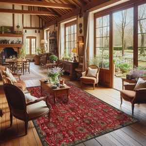 Juegos de felpudos florales anudados a mano de alta calidad, decoración del hogar, alfombra para sala de estar - Product Image 4