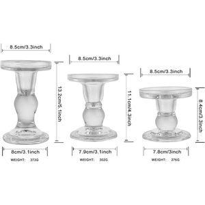 Juego de 6 Portavelas Cónicos de Vidrio Transparente para Decoración del Hogar, Navidad y Bodas con Cómodo Contenedor para Velas - Product Image 1