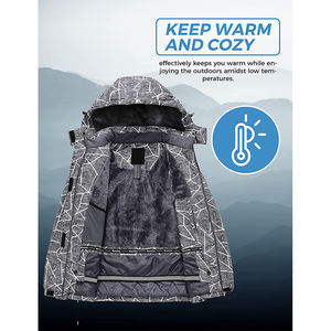 Chaqueta gruesa de abrigo a prueba de viento para mujer, chaqueta gruesa con capucha de talla grande, impermeable, para invierno - Product Image 3