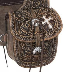 Sacs de selle de saut équestre en cuir véritable de haute qualité usinés à la main vêtements d'équitation occidentale pour chevaux - Product Image 3