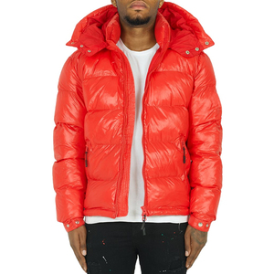2025 veste bouffante en duvet uni vierge de couleur unie de haute qualité Logo personnalisé veste d'hiver chaude pour hommes - Product Image 1