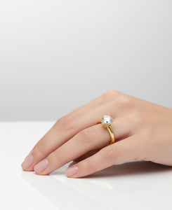 Anillo de Compromiso con Diamante de Corte Redondo para Mujer, Diamantes Cultivados en Laboratorio - Product Image 4
