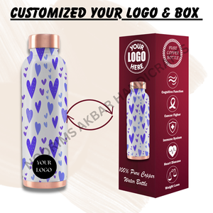 Bouteille d'eau en cuivre pur exclusive de 950 ml, antibactérienne, étanche, design élégant, couvercle de haute qualité, écologique, exportateur d'usine - Product Image 5