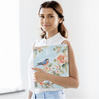 Carpeta Planificadora Plegable para Profesor, Material PET, para Aula y Oficina en Casa, con Diseño Floral Impreso en UV 4K Personalizado