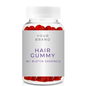 Gommes de cheveux de marque privée OEM avec supplément de vitamine et de biotine 5000mcg pour la croissance des cheveux - Product Image 1