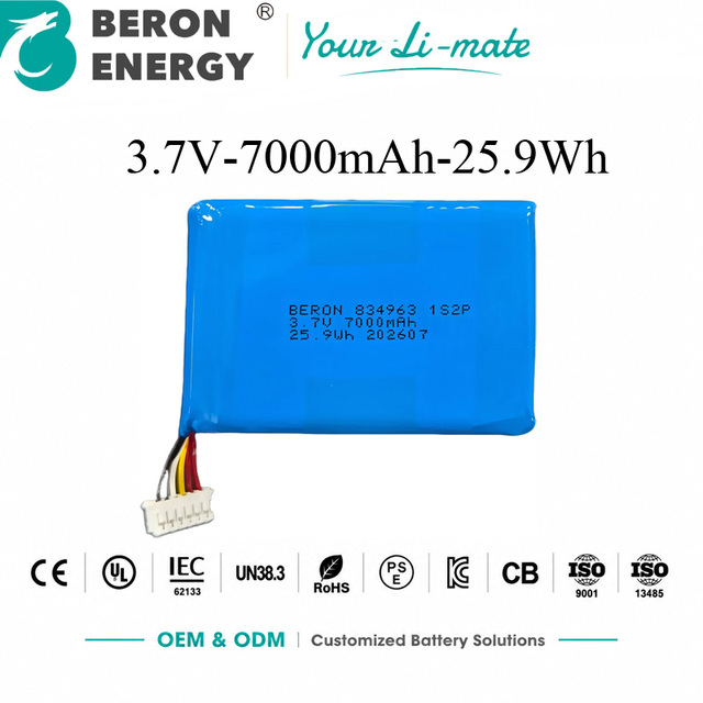 Portable 4G 5G Network Device Lithium Polymer Battery Pack 3.7V 7000mAh Rechargeable Custom Battery Solution