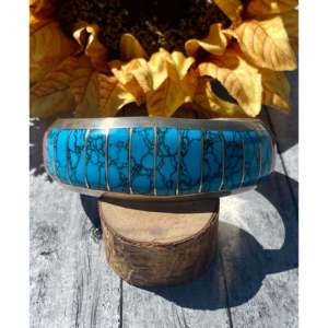 Irene Platero's Multi-Stone & Sterling <b>Silver</b> Inlaid Fashion <b>Cuff</b> <b>Bracelet</b> - Product Image 1