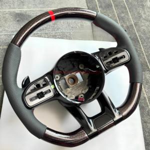 Volante in carbonio mezza pelle nera traforata per Mercedes benz W213 C238 W463 W464 W222 C217 <span class=keywords><strong>CLS</strong></span> <span class=keywords><strong>C257</strong></span> W205 C63 AMG Models - Product Image 5