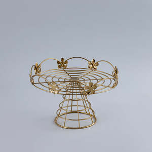 แท่นวางเค้กทำจากไม้สไตล์หรูหราดีไซน์เป็นเส้นลวดดีไซน์ฐานทองถ้วยเค้กเสิร์ฟเค้กสำหรับงานปาร์ตี้บนโต๊ะ - Product Image 2