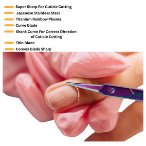 Ciseaux à cuticules en acier inoxydable, tranchants, de précision, à bord incurvé, durables, légers, réutilisables, pour une manucure et une pédicure lisses - Product Image 5