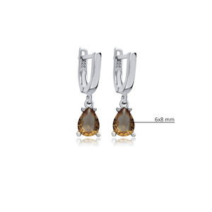 6x8มม. ต่างหูหินซัลทาไนต์ทรงโค้ง925เงินสเตอร์ลิงเครื่องประดับแบบละเอียดขายส่งตุรกี - Product Image 2