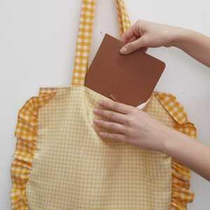 Sac à bandoulière à volants à rayures vichy, poignée unique, fermeture éclair, fonction RFID, en PU/Polyester, tendance, imperméable, pour le printemps - Product Image 3