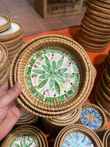 Bandeja de ratán rústica para decoración del hogar y entretenimiento para invitados - Product Image 3