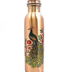 Botella de Agua de Cobre Puro con Adhesivo de Diseño Floral Negro, Precio Bajo, Empaque Premium, para Beber Agua - Product Image 4