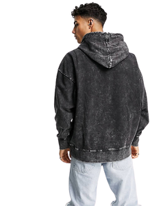 Sweat à capuche unisexe surdimensionné lavé à l'acide de haute qualité nouveautés sweats à capuche personnalisés lourds pour hommes pour l'hiver - Product Image 6