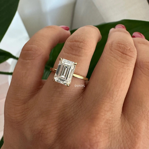 Elegante anillo de bodas de diamante cultivado en laboratorio de corte esmeralda para mujer, joyería fina de compromiso, regalo nupcial, anillo de lujo de diseñador - Product Image 4