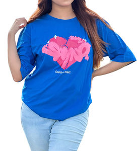 T-shirt pour femme à épaules tombantes, design personnalisé, coton 100% premium, décontracté, respirant, col rond, coupe ample, séchage rapide, vente en gros - Product Image 1