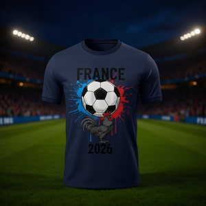 Maglia da tifoso unisex Francia 2026 WC, T-shirt grafica tricolore per il giorno della partita e feste di tifo, Regalo perfetto per i tifosi - Product Image 3