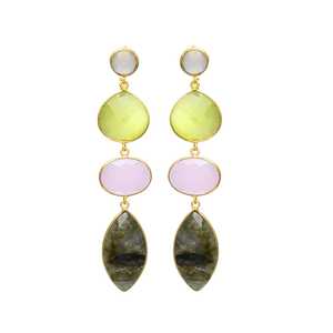 Nouvelle arrivée Boucles d'oreilles chic en plaqué or multicolore - Product Image 1