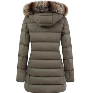 Nouveau manteau long matelassé à capuche pour femme, épais, chaud, respirant, en tissu tissé, grande taille, doublure amovible, 100% polyester - Product Image 1