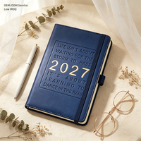 Carnet en cuir professionnel A5, papier intérieur 180 g/m², 100 g/m² avec marque-page, fermeture élastique et index pour le bureau
