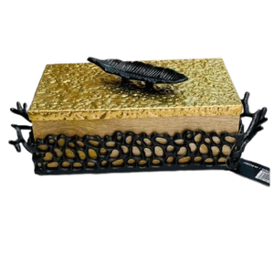 Caja de madera de diseño moderno de alta tendencia con bandejas decorativas con tapa de Metal para mesa de Hotel o hogar para Bodas de Ramadán - Product Image 1