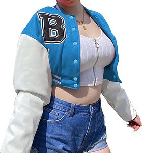 2024 última moda personalizada señoras bombardero abrigo parches bordados moda cálido invierno Varsity chaqueta - Product Image 3