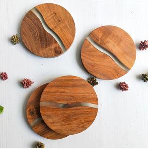 Ensemble de sous-verres de forme carrée en résine noire et blanche avec support de table décorer utilisé et exportateur fête de mariage sous-verres utilisés cuisine - Product Image 5