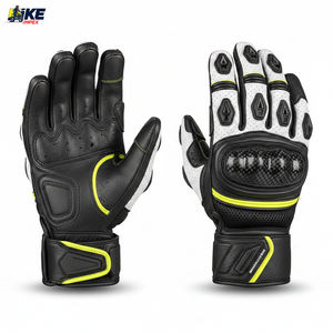 Guantes de Motociclismo de Cuero Premium para Hombre, Compatibles con Pantalla Táctil, Diseño Personalizable de Dedos Completos para Ciclismo y Motocicleta - Product Image 1